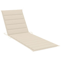 Sun Lounger Cushion Cream 200x60x4 cm Fabric Outdoor Furniture Kings Warehouse 