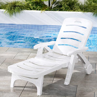 Sun Lounger Folding Chaise Lounge Chair Wheels Patio Outdoor Furniture Kings Warehouse 