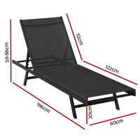 Sun Lounger Outdoor Lounge Setting Chair Adjustable Patio Furniture Pool Kings Warehouse 