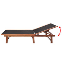 Sun Lounger Solid Acacia Wood and Textilene Kings Warehouse 