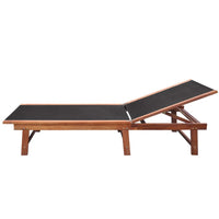 Sun Lounger Solid Acacia Wood and Textilene Kings Warehouse 