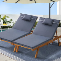 Sun Lounger Wicker Lounge Day Bed Wheel Patio Outdoor Setting Furniture KingsWarehouse 