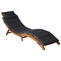 Sun Lounger with Cushion Solid Acacia Wood Dark Grey Kings Warehouse 