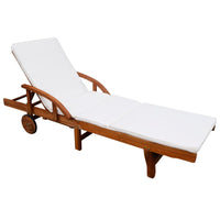 Sun Lounger with Cushion Solid Acacia Wood Kings Warehouse 