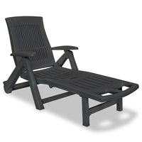 Sun Lounger with Footrest Plastic Anthracite Kings Warehouse 