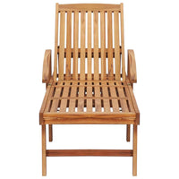 Sun Lounger with Table and Cushion Solid Teak Wood Outdoor Furniture Kings Warehouse 