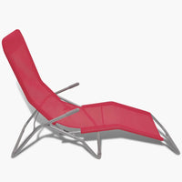 Sun Loungers 2 pcs Steel Frame and Textilene Red Kings Warehouse 