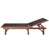 Sun Loungers 2 pcs with Table Solid Acacia Wood and Textilene Kings Warehouse 