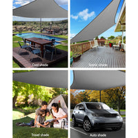 Sun Shade Sail Cloth Shadecloth Rectangle Canopy Grey 280gsm 3x3m Kings Warehouse 