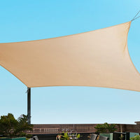 Sun Shade Sail Cloth Shadecloth Rectangle Canopy Sand 280gsm 2x4m Kings Warehouse 