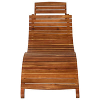 Sunlounger with Table Solid Acacia Wood Brown Kings Warehouse 