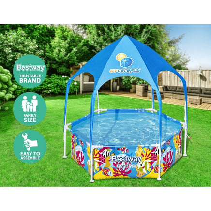 Swimming Pool Above Ground Plays Kids Steel Pro&trade; Mist Shade Pools Mega Winter Sale Kings Warehouse 