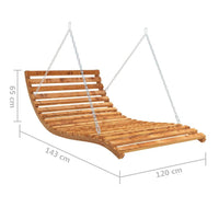 Swing Bed Solid Spruce Wood with Teak Finish 143x120x65 cm Kings Warehouse 