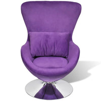Swivel Egg Chair with Cushion Small Purple Velvet living room Kings Warehouse 