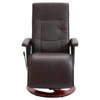 Swivel TV Armchair Brown Faux Leather Kings Warehouse 