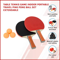 Table Tennis Game Indoor Portable Travel Ping Pong Ball Set Extendable Kings Warehouse 