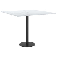 Table Top White 50x50 cm 6 mm Tempered Glass with Marble Design dining Kings Warehouse 