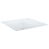 Table Top White 50x50 cm 6 mm Tempered Glass with Marble Design dining Kings Warehouse 