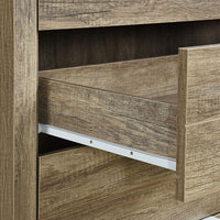 Tallboy with 5 Storage Drawers Natural Wood like MDF in Oak Colour Kings Warehouse 