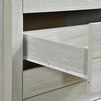 Tallboy with 5 Storage Drawers Natural Wood like MDF in White Ash Colour Kings Warehouse 