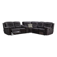 Taylor Corner Recliner 5 Seater Sofa Lounge Set Black Living Room Kings Warehouse 
