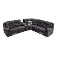 Taylor Corner Recliner 5 Seater Sofa Lounge Set Black Living Room Kings Warehouse 