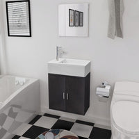 Three Piece Bathroom Furniture and Basin Set Black Kings Warehouse 