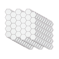 Tiles 3D Peel and Stick Wall Tile Hexagon White (30cm x 30cm x 10 sheets) Kings Warehouse 