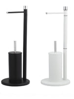 Toilet Brush & Paper Roll Holder Set Black Kings Warehouse 