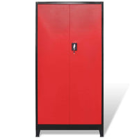 Tool Cabinet with Tool Chest Steel 90x40x180 cm Red and Black Kings Warehouse 
