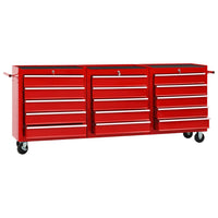 Tool Trolley with 15 Drawers Steel Red Kings Warehouse 