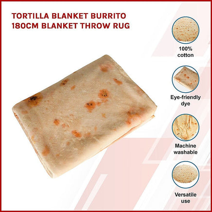 Tortilla Blanket Burrito 180cm Blanket Throw Rug KingsWarehouse 