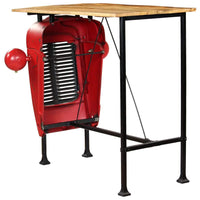 Tractor Bar Table Solid Mango Wood Red 60x120x107 cm Kings Warehouse 