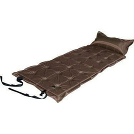 Trailblazer 21-Points Self-Inflatable Satin Air Mattress With Pillow - BROWN Kings Warehouse