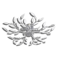 Transparent&White Ceiling Lamp Acrylic Crystal Leaf Arms 5 E14 Bulbs Kings Warehouse 