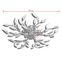 Transparent&White Ceiling Lamp Acrylic Crystal Leaf Arms 5 E14 Bulbs Kings Warehouse 