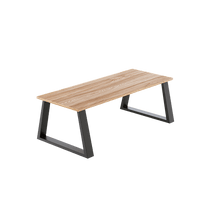 Trapezium-Shaped Table Bench Desk Legs Retro Industrial Design Fully Welded - Black Kings Warehouse 