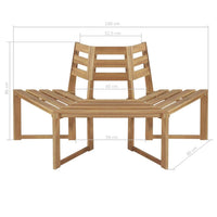 Tree Bench Half-hexagonal 160 cm Solid Acacia Wood Kings Warehouse 