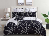 Tree Reversible Double Size White Duvet Doona Quilt Cover Set Kings Warehouse 