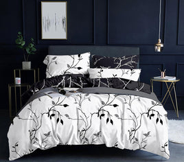 Tree Reversible Queen Size White Duvet Doona Quilt Cover Set Kings Warehouse 