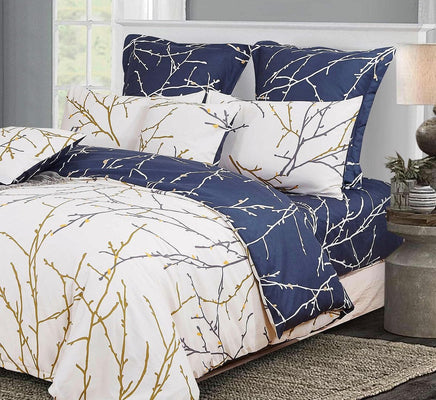 Tree Reversible Super King Size Bed Quilt/Doona/Duvet Cover Set Beige Kings Warehouse 