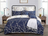 Tree Reversible Super King Size Blue Duvet Doona Quilt Cover Set Kings Warehouse 