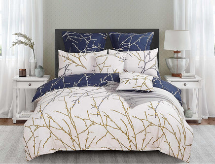 Tree Reversible Super King Size Blue Duvet Doona Quilt Cover Set Kings Warehouse 