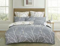 Tree Reversible Super King Size Grey Duvet Doona Quilt Cover Set Kings Warehouse 