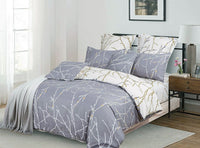 Tree Reversible Super King Size Grey Duvet Doona Quilt Cover Set Kings Warehouse 