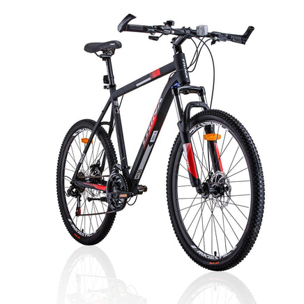 Trinx MTB Mens Mountain Bike 26 inch Shimano Gear 21-Speed [Colour: Matt Black White/Red] [Size Of Frame: 19 inches] Kings Warehouse 