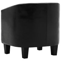Tub Chair Black Faux Leather living room Kings Warehouse 