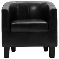 Tub Chair Black Faux Leather living room Kings Warehouse 