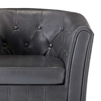 Tub Chair Grey Faux Leather Kings Warehouse 