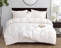 Tufted Diamond Jacquard Super King Size White Duvet Doona Quilt Cover Set Kings Warehouse 